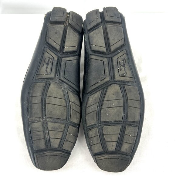 Salvatore Ferragamo Horsebit Black Leather Driving Loafers Men’s 8 D - Picture 10 of 10